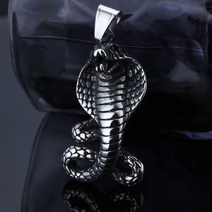 Acier inoxydable Rétro Cobra <span class=keywords><strong>Python</strong></span> <span class=keywords><strong>Serpent</strong></span> Collier Déclaration <span class=keywords><strong>Serpent</strong></span> Bijoux Gothiques Bijoux en Acier Inoxydable - Product Image 4