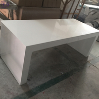 Ensemble de table de bureau en forme de U à surface solide blanche Table basse de bureau bureau à domicile luxe moderne