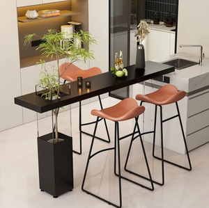 Mesa de Barra Moderna y Sencilla, Barra de <span class=keywords><strong>Bar</strong></span> para el Hogar de Madera Maciza, Mesa de Barra Impermeable con Tablero de Roca - Product Image 1