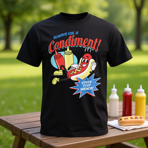 T-shirt « Toujours couvrez votre wiener hot dog avec une sauce » - Product Image 3