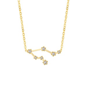 In acciaio inossidabile placcato oro 18K strass astrologia 12 oroscopo segno collana zodiacale regali di compleanno per donne ragazze - Product Image 1