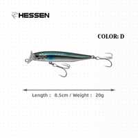 Nouvel Arrivage Hessen 8g 12g 16g 20g Leurres d'Appât Artificiels Rigides Flottants Popper Wobblers pour la Pêche au Brochet et au Luciole