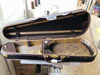Wooden Hard Case Holds Violins & 1 Viola, Fits 4/4 Violin 15-16.5" Viola, Portable Carrying Bag with Straps