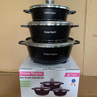 Ensemble de 3 casseroles personnalisées avec logo, batterie de cuisine en granit, nouveau style chinois, ensemble d'ustensiles de cuisson
