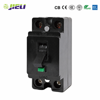Sakelar Pengaman Hitam JIELI AC 230V Miniature Circuit Breaker 10A 16A 25A 32A Bersertifikasi IEC Pelindung Beban Berlebih 2P 1.5KA 50/60Hz
