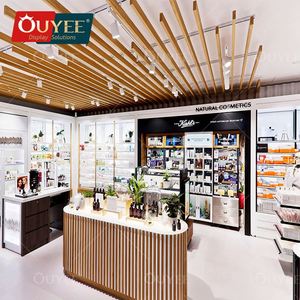 Wood Perfume Shop Display <b>Shelf</b> Perfume Shop Interior Design Cosmetic Display Showcase - Product Image 3