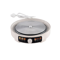 Casserole électrique multifonction détachable 2100W 4L, 3 niveaux de puissance, revêtement antiadhésif, avec couvercle en verre, compatible lave-vaisselle