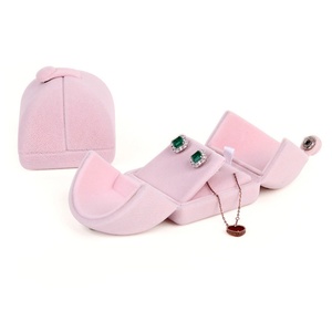 4-in-1 Double Door Velvet Jewelry Set <b>Box</b>, Customized Logo for Ladies - Product Image 6