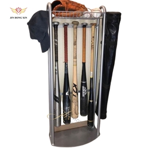 야구 배트 랙 디스플레이 스탠드 단단한 나무 수직 벽 마운트 브래킷 소프트볼 배트 테니스 하키 스틱 - Product Image 1