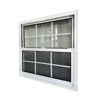 Grille de fenêtre double battante en aluminium blanc, design tendance, avec moustiquaire intégrée pour maison résidentielle
