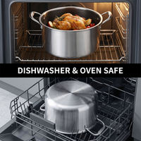Batterie de cuisine à induction en acier inoxydable triple couche 304, ensemble polyvalent comprenant une casserole, une poêle et une casserole à sauce, pour restaurants professionnels et cuisson saine