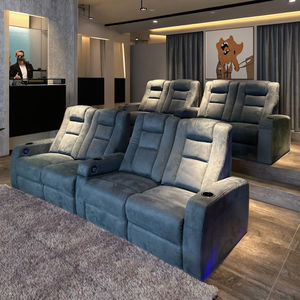 Birinci sınıf Modern kavisli deri ev sineması kanepe sandalye çok fonksiyonlu elektrik kombinasyonu için görsel-işitsel oda için oteller - Product Image 4