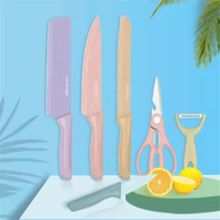 Lot de 6 couteaux de cuisine en paille de blé, couteau de chef pour barbecue, éplucheur japonais, couteaux de cuisine pour légumes, vente en gros