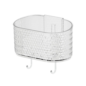 Bathroom Wall Mounted Storage Organizer Oval Transparent With Hooks For Skincare And Cosmetic Storage - Product Image 5