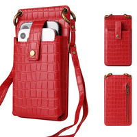 Sac à bandoulière en PU tendance pour femme, petit format, étanche, motif crocodile, porte-monnaie et porte-cartes