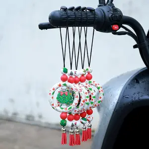 Christmas Car Decoration Pendants Santa Claus Silicone Focal Beads Sensory Teething Necklace