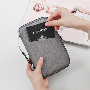 Étui de <span class=keywords><strong>voyage</strong></span> familial anti-vol avec blocage RFID, étanche, pour cartes, passeport, portefeuille, avec poignée - Product Image 2