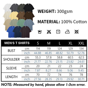เสื้อยืดโอเวอร์ไซส์ผู้ชาย ผ้าคอตตอน 100% หนัก 300GSM ระบายอากาศได้ดี ผ่านการซักก่อนส่ง รับสกรีนโลโก้ตามแบบ - Product Image 6
