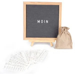 Etter-tablero de madera de fieltro con 170 letras blancas y números, diseño retro