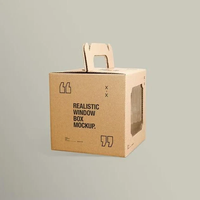 Boîte à gâteau jetable, boîte à macarons, boîte à pâtisserie, boîte à muffins, carton de qualité alimentaire avec fenêtre transparente et poignée
