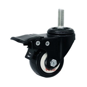 Furniture Hardware Swivel <strong>Rubber</strong> Caster <strong>Wheels</strong> Replacement Chair Caster <strong>Wheel</strong> with Brake - Product Image 3