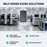 Kiosque de commande numérique 27 pouces avec écran tactile et paiement intégré, sur pied, pour centre commercial
