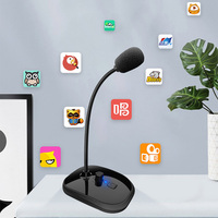 Microphone USB léger et portable en silicone, antidérapant, avec éclairage LED, pour pieds