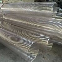 Tuyau de ventilation en PU noir transparent industriel, tuyau de décharge renforcé de fil d'acier, design ondulé, fonctionnement à -40°C +100°C