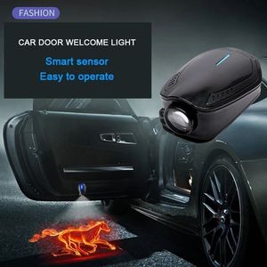 Luz LED Recargable con Sensor Infrarrojo para Puerta de Coche, Logotipo de Bienvenida Personalizable, Luz de Esquina Universal con Proyección de Logotipo, Fibra de Carbono - Product Image 4