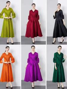 レディース 冬用 ナチュラルウエスト エレガント ジャカード Aライン ミディ丈ガウン 高級感 花柄 ラペル パーティー プロム ヴィンテージスタイル 新作 - Product Image 2