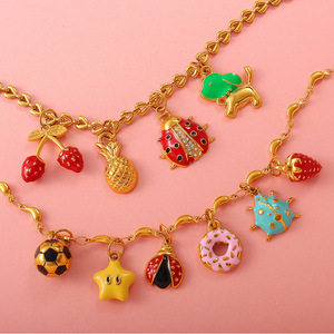 จี้ผลไม้สแตนเลสชุบทอง 18K อุปกรณ์ทำเครื่องประดับ DIY จี้สำหรับสร้อยคอและสร้อยข้อมือสำหรับทุกเพศ - Product Image 2