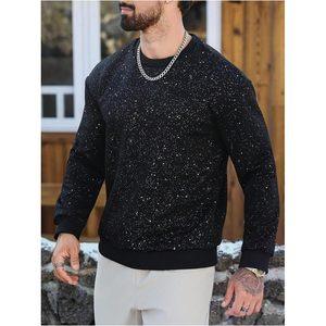 FOXA Sudadera con pedrería para hombre, cuello redondo, manga larga, informal, para otoño - Product Image 4