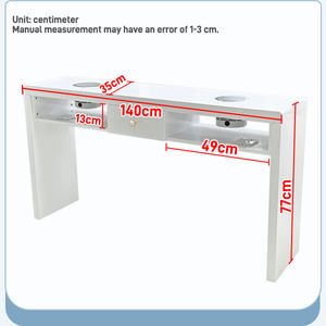 Table de manucure moderne en bois avec collecteur de poussière, écologique et durable, mobilier commercial pour salons et centres commerciaux - Product Image 4