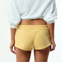 Shorts de course personnalisés en gros pour femmes, avec cordon de serrage, en coton uni, style boxer