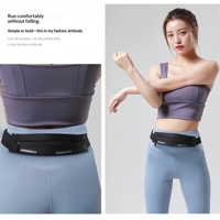 Sac banane de sport invisible pour la course, pochette pour téléphone, style sportif très élastique, matière Lycra, fermeture éclair, pour femmes et hommes