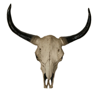 Wevista Faux Taxidermie Vache pour Crâne et Squelette de Buffle Doré Résine Tenture Murale Sculpture