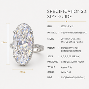 แหวนรูปวงรีสำหรับผู้หญิงแหวนนิ้วแต่งงานแบบเรียบง่าย - Product Image 5