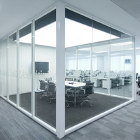 Cloison en verre modulaire à cadre en aluminium haute résistance de 100 mm |   Système acoustique pour centres commerciaux et centres de formation