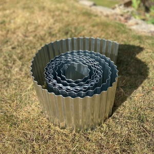 15cm Roll-Up Type Wave Silver Color Galvanised <b>Metal</b> Corrugated Garden Lawn <b>Edging</b> for Lawns <b>Borders</b> - Product Image 4