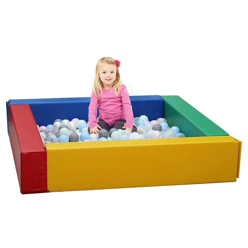 ציוד בריכת בור כדורים מרובע רך צבעוני רך משחק בריכת כדורי אוקיינוס באיכות גבוהה מותאם אישית מגרש משחקים מקורה לילדים קצף