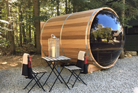 Vue panoramique Vapeur humide Sauna en cèdre Maison Sauna extérieur Salle électrique/Poêle à bois