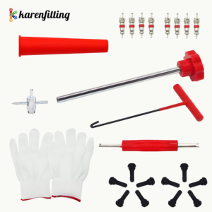 Kit d'outils de réparation de pneus, outil d'installation de valve, kit de réparation de pneus, outil pour noyau de valve - Product Image 3