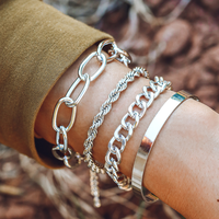 Collier tendance en acier à maillons européens et américains, style hip-hop transfrontalier