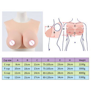 صدر سيليكون صناعي واقعي بفتحة رقبة منخفضة للرجال للتحول إلى نساء، أثداء سيليكون زائفة، بدلة صدر صناعية لأزياء الكوسبلاي - Product Image 5