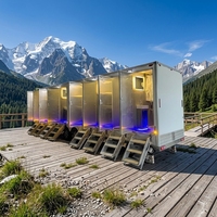 Salle de bain Portable de luxe, remorque de douche, salle de bain en acier préfabriquée