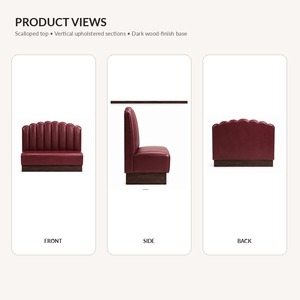 Asiento de Bistró Moderno con Diseño Festoneado en PU, Sofá para Restaurante con Base de Madera, Color Personalizado para Cafetería, Envío DDP a EE. UU. - Product Image 5