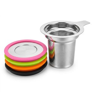 <span class=keywords><strong>Infusore</strong></span> per Tè in Acciaio Inox 304 <span class=keywords><strong>con</strong></span> Filtro a Maglia Extra Fine e Coperchio in Silicone per Teiera, <span class=keywords><strong>Tazza</strong></span>, Grado Alimentare - Product Image 2