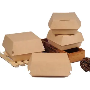 Einweg-Burger-Box aus individuell bedrucktem Karton, Wellpappen-Hamburger-Box