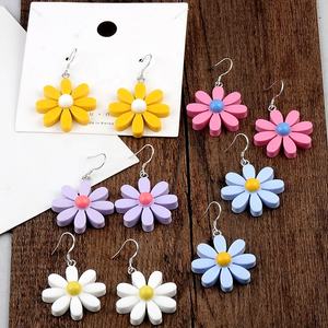 Fashion Jewelry Colorful Dangle Elegant Daisy Flower <b>Stud</b> Earrings for Women - Product Image 6