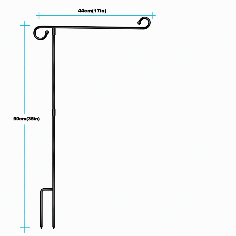 Black Garden Flag Pole Set Metal Yard Flag Stand with Clamp and Plug ...